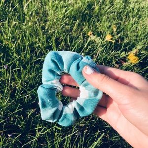 Homemade Blue and White VSCO Scrunchie